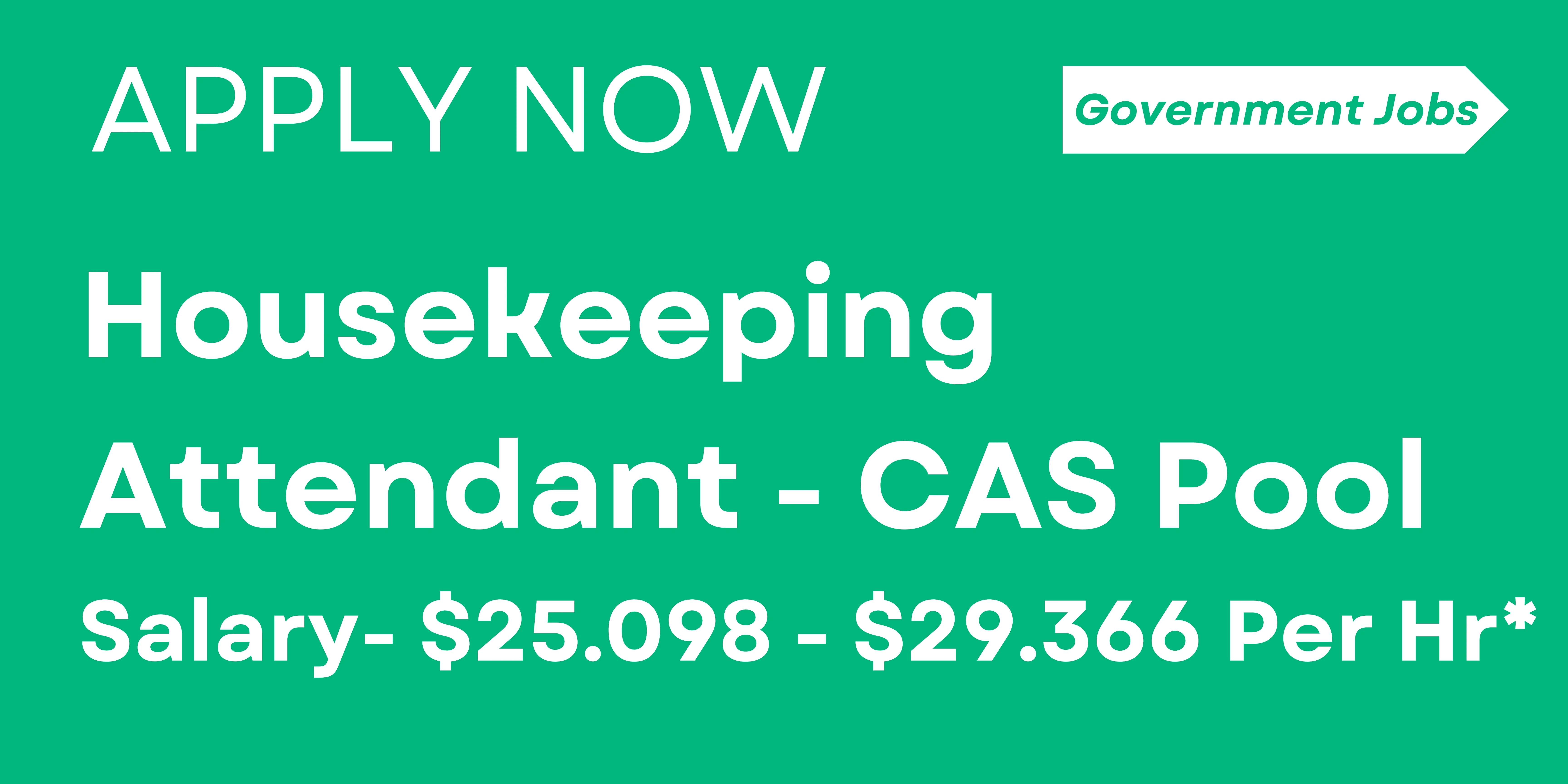 Housekeeping Attendant - CAS Pool I Canada Government Jobs