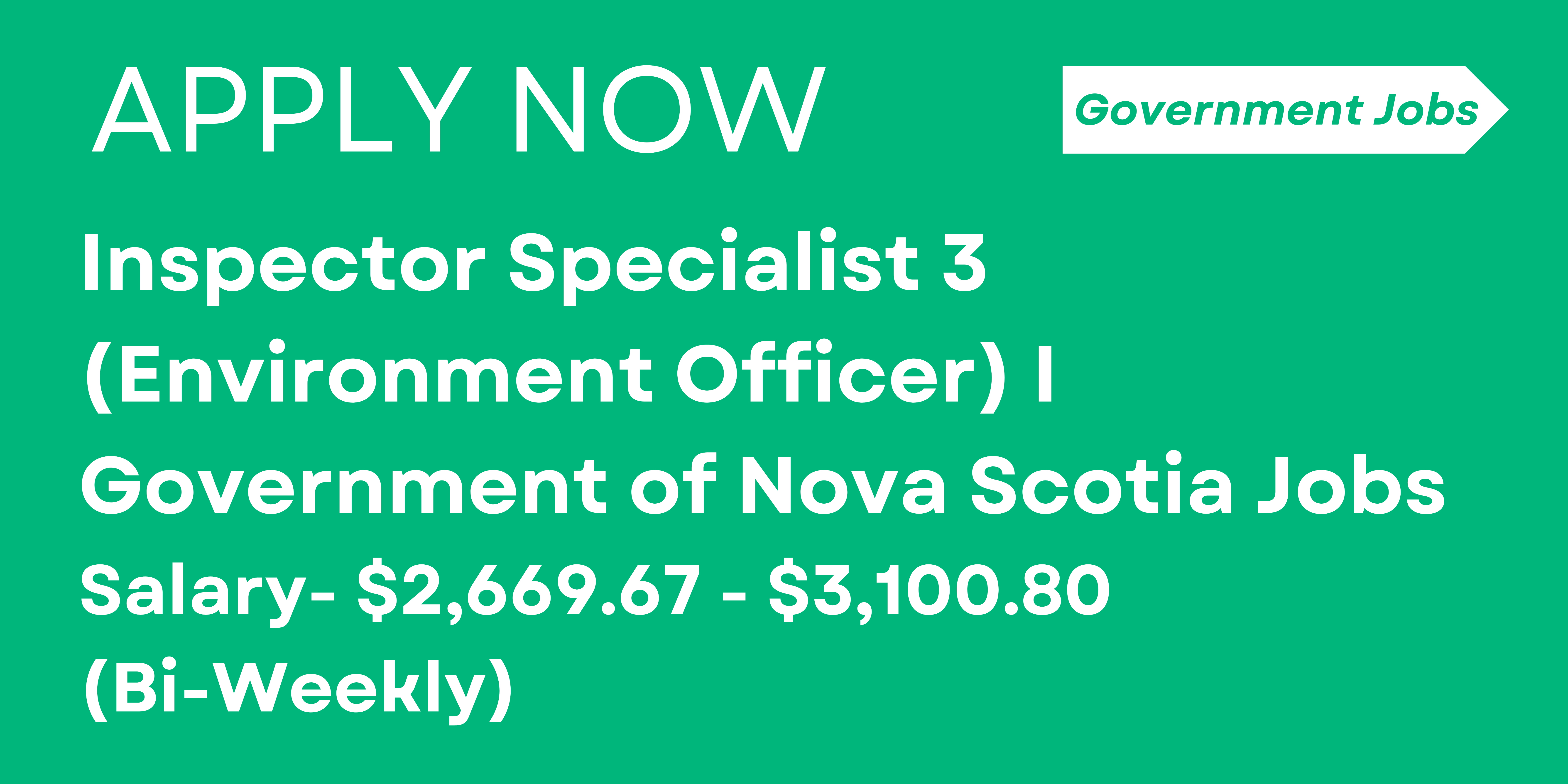 Inspector Specialist 3 (Environment Officer) I Government of Nova Scotia Jobs