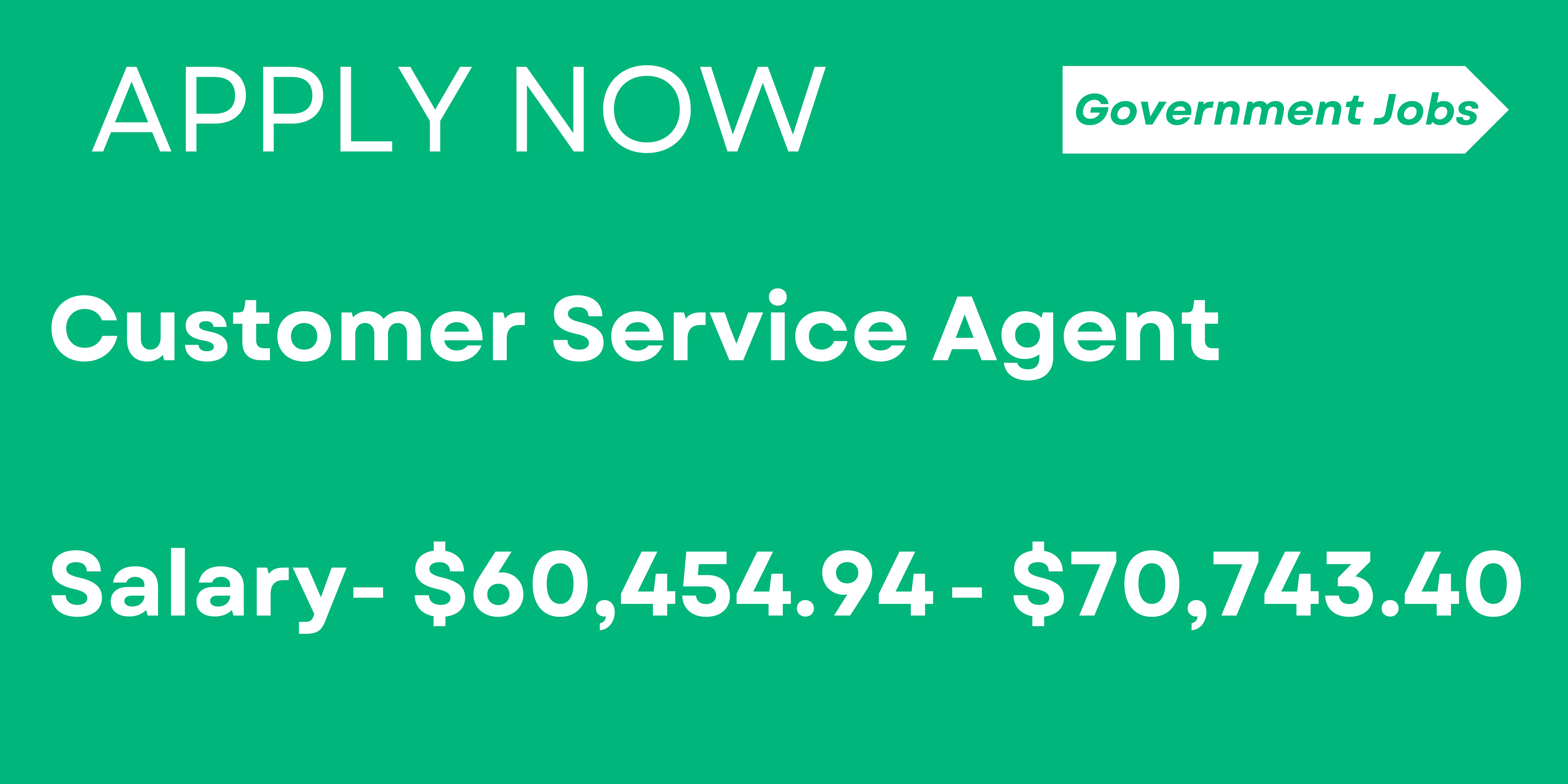 Customer Service Agent I entry level government jobs